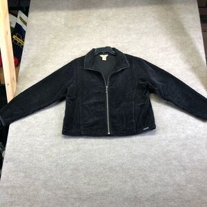 Woolrich Corduroy Black Jacket Full Zip Size Large Petite